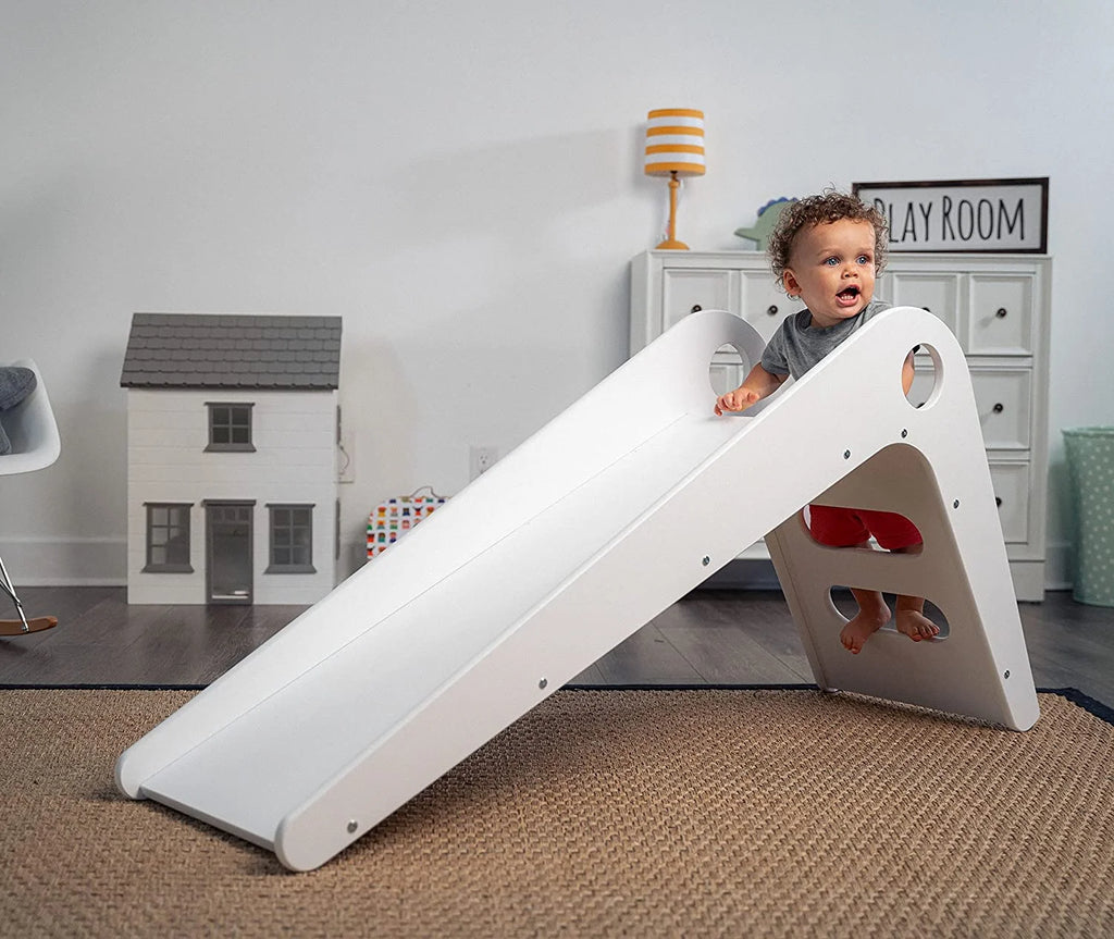 Wooden Indoor Slide for Toddlers (White) O5172