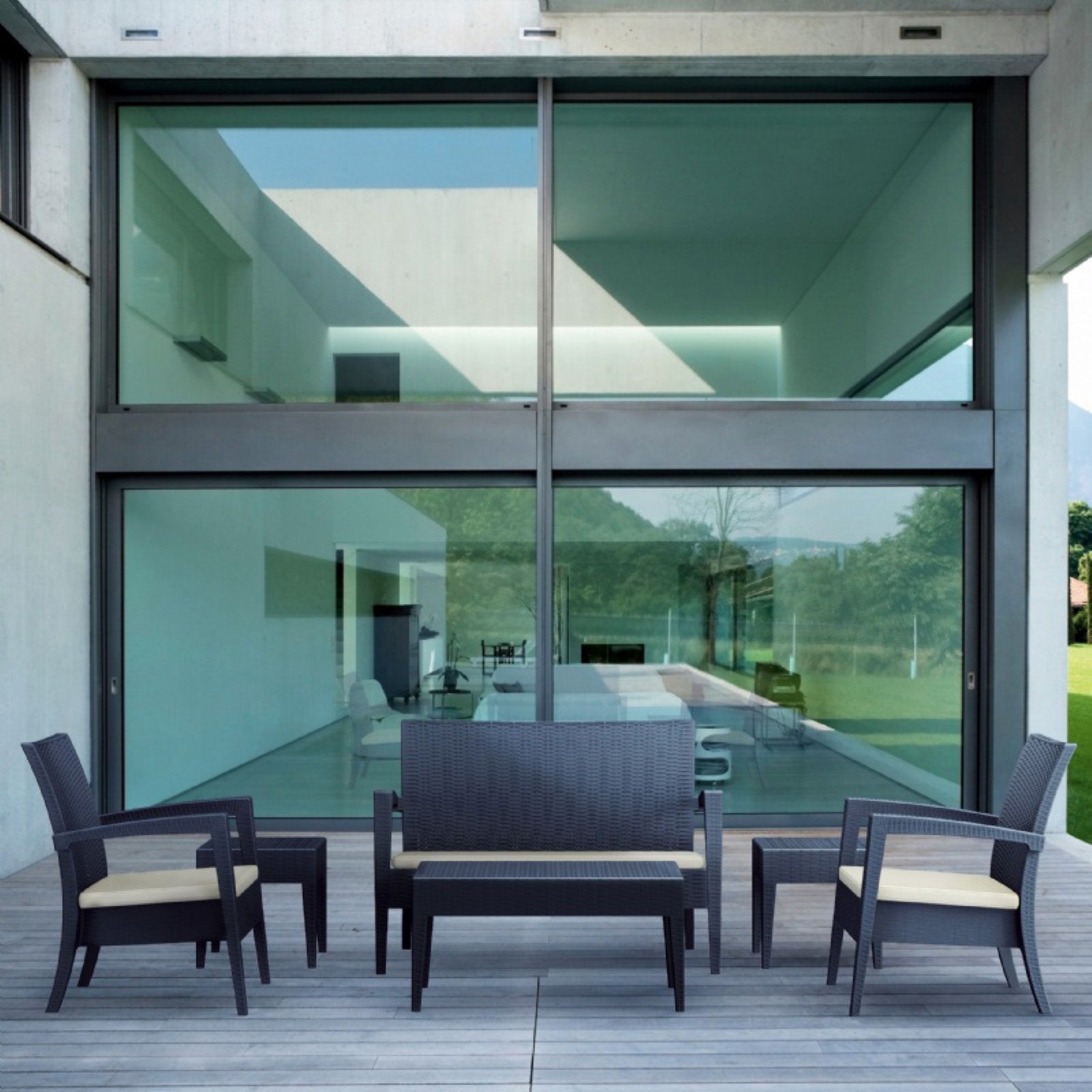 6 Piece Patio Sofa Set in Dark Gray C6891