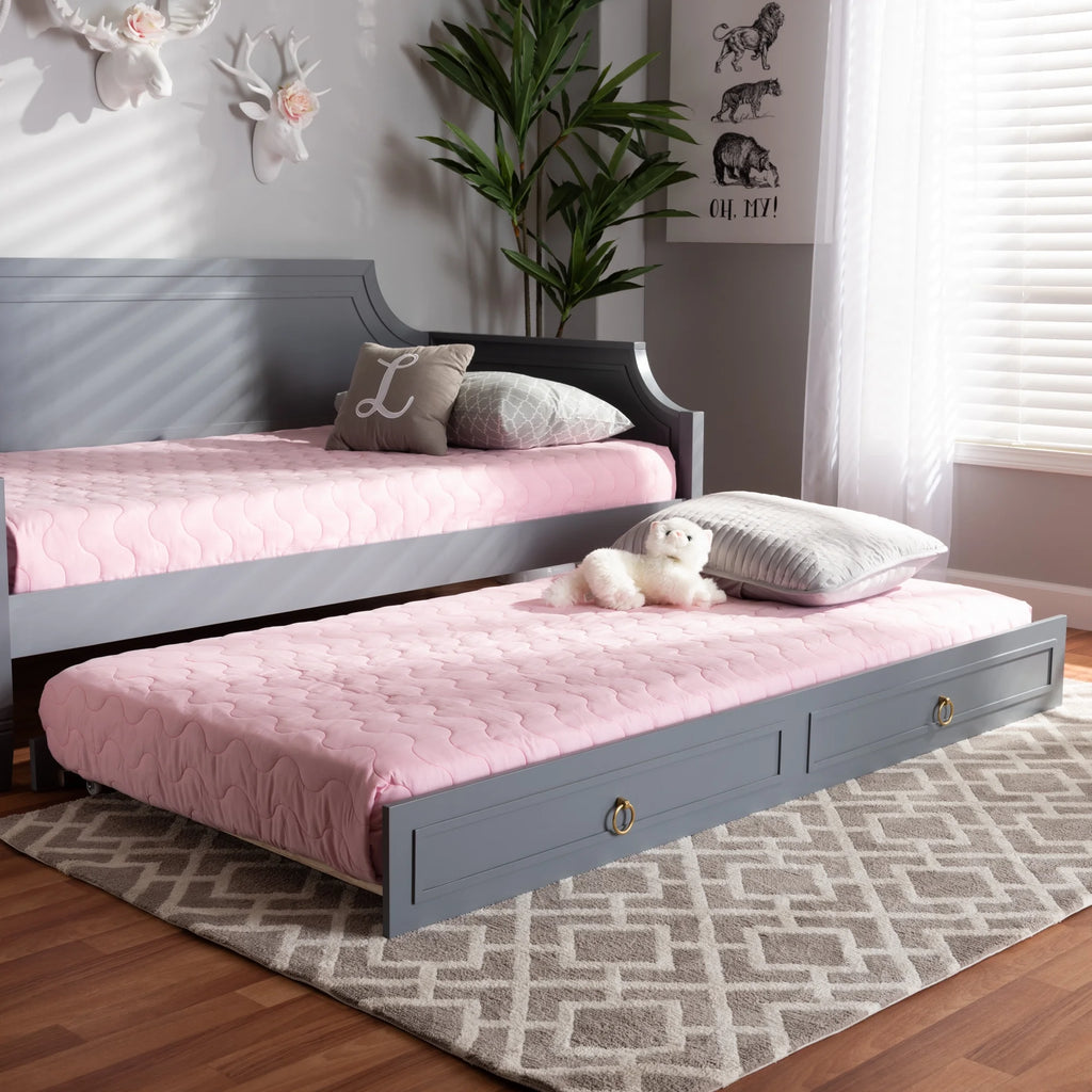 Gray Finished Wood Twin Size Trundle Y5853