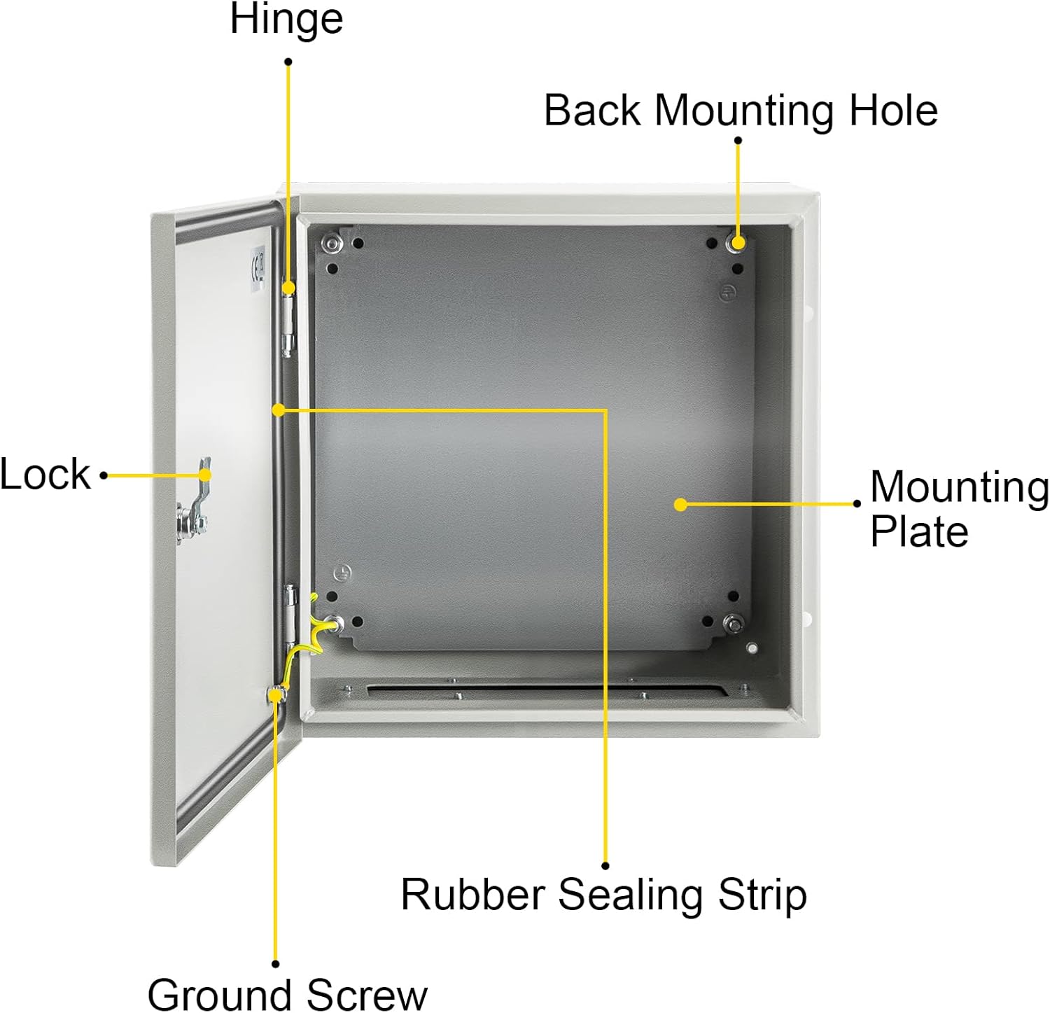 16 x 16 x 8 Inches Wall Mounted Waterproof Mild Steel Electrical Enclosure T230