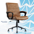 Cognac Bonded Leather Ergonomic Desk Chair E631