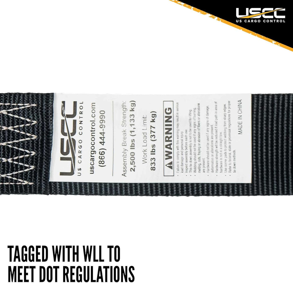 Black 2 Inch Ratchet Straps 4 Pack R63448