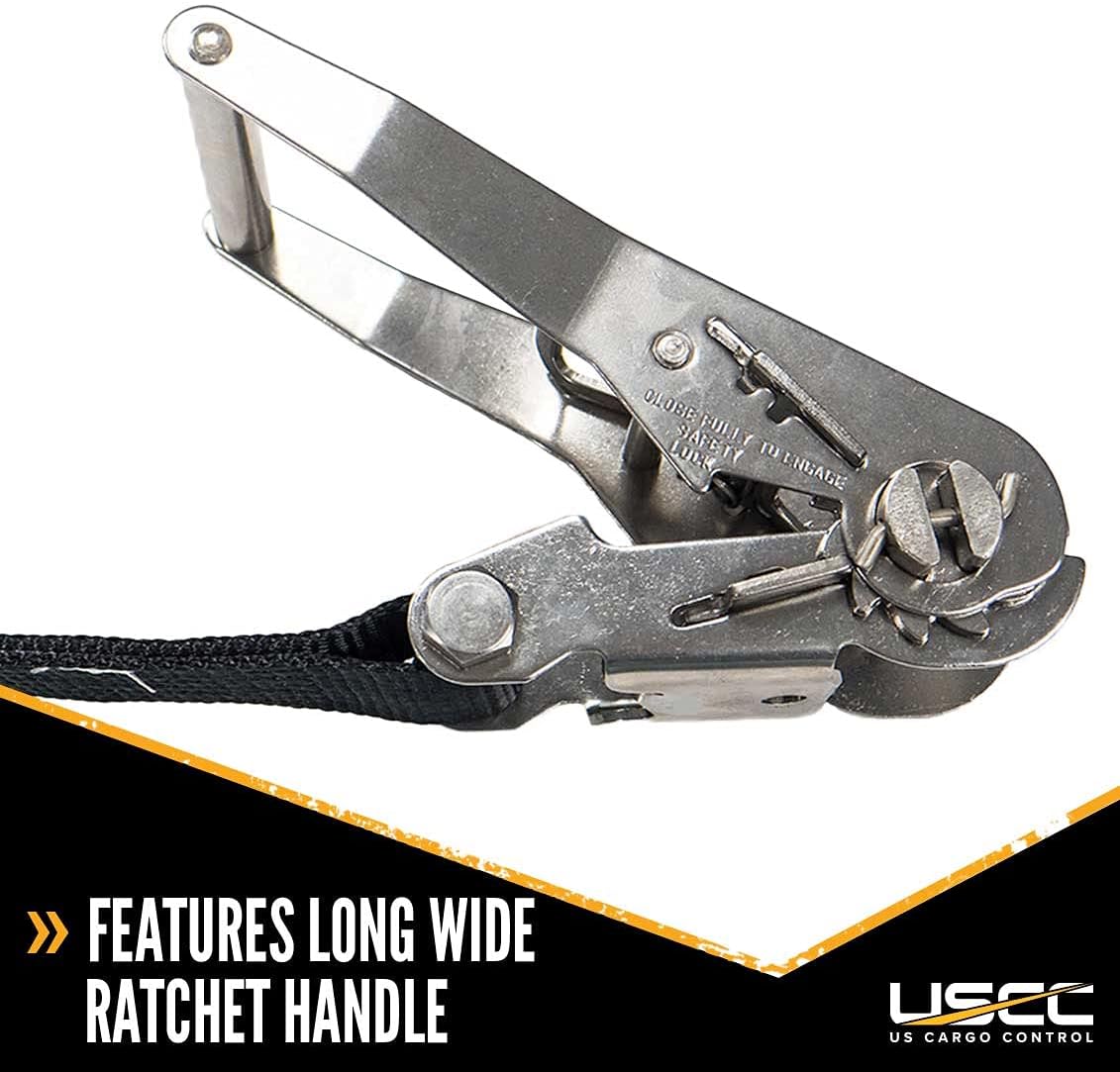Black 2 Inch Ratchet Straps 4 Pack R63448