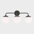 3-Light Old Bronze Bath Light with Opal Glossy Glass Shade V45546