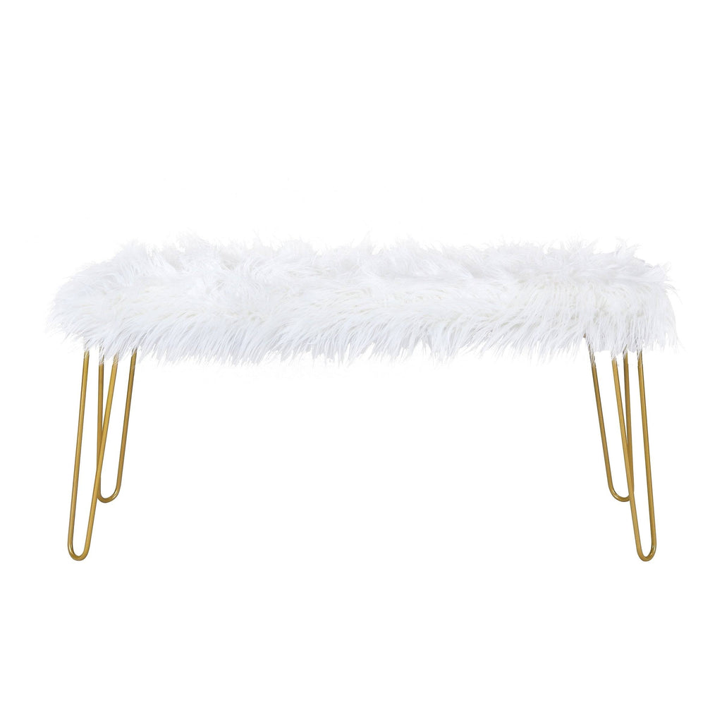 Silver / White Long Bench V647