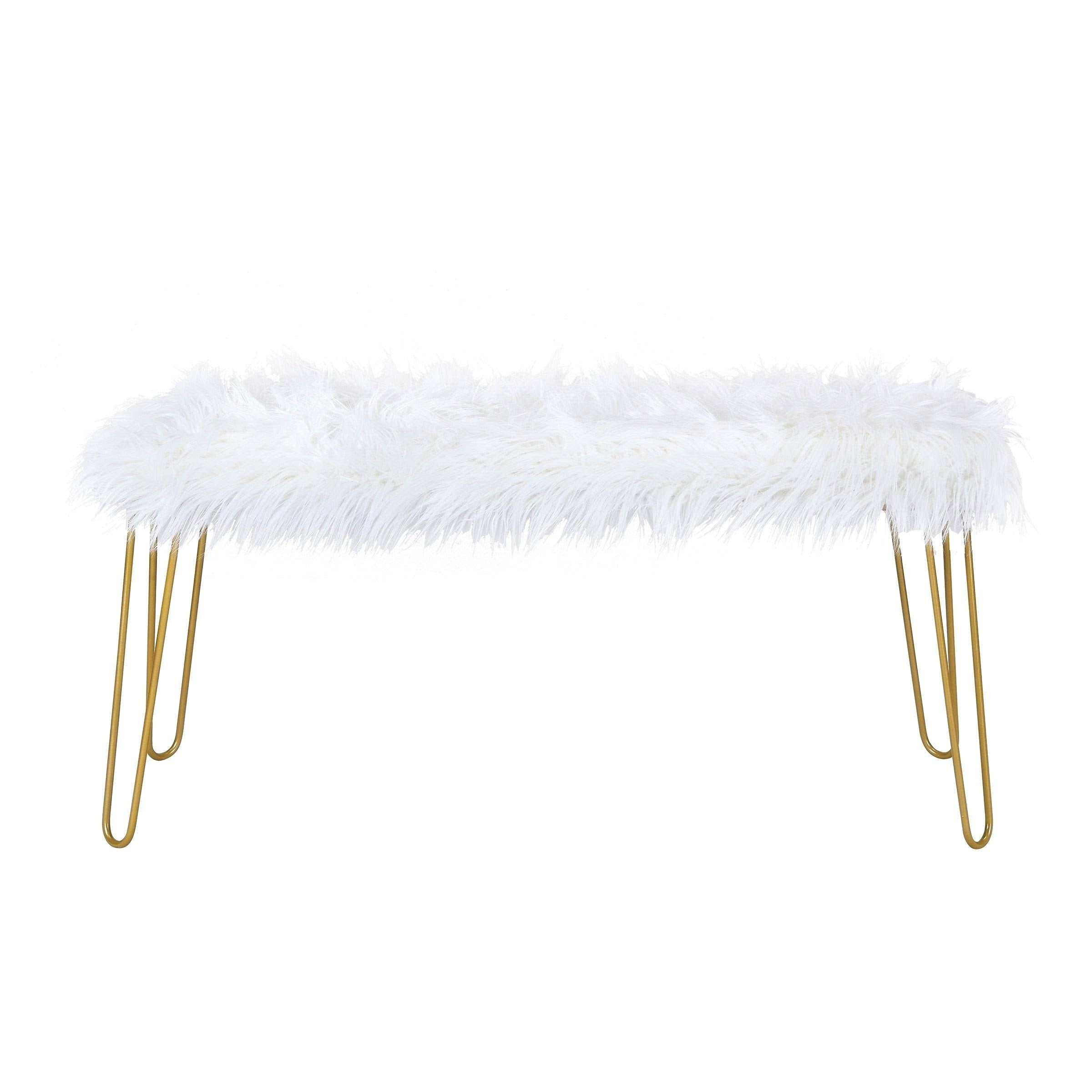 Silver / White Long Bench V647