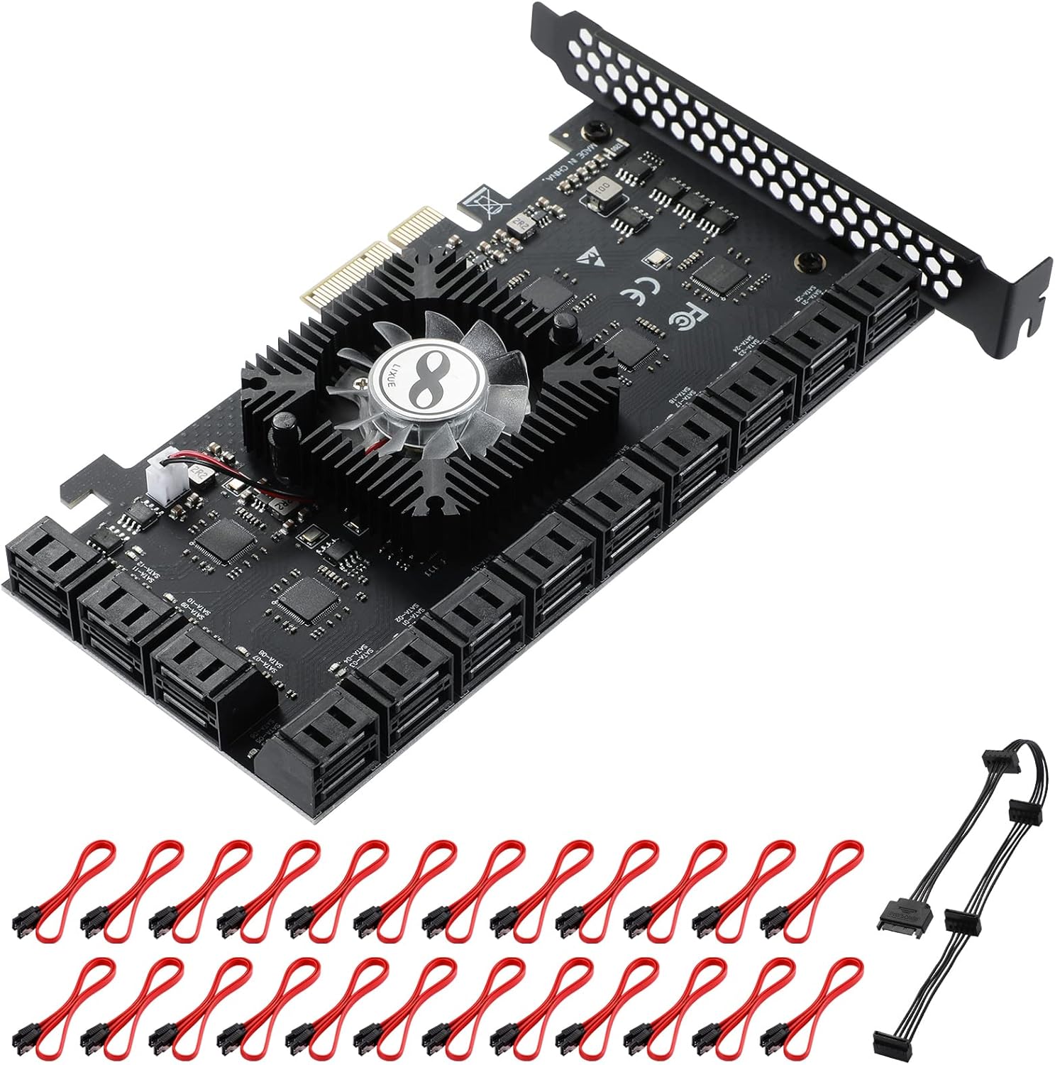 6 Port PCIe SATA 3.0 Card with 6 SATA Cables Z3169