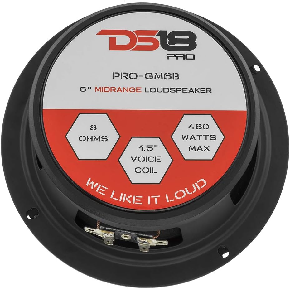 Red Aluminum Bullet 6.5 Midrange Loudspeaker 480W Max 8 Ohms (2 Speakers) F67123
