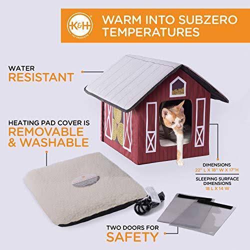 Outdoor Heated Kitty House Cat Shelter N5829