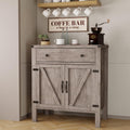 Grey Wash Buffet Cabinet with Barn Doors and Drawer G7679