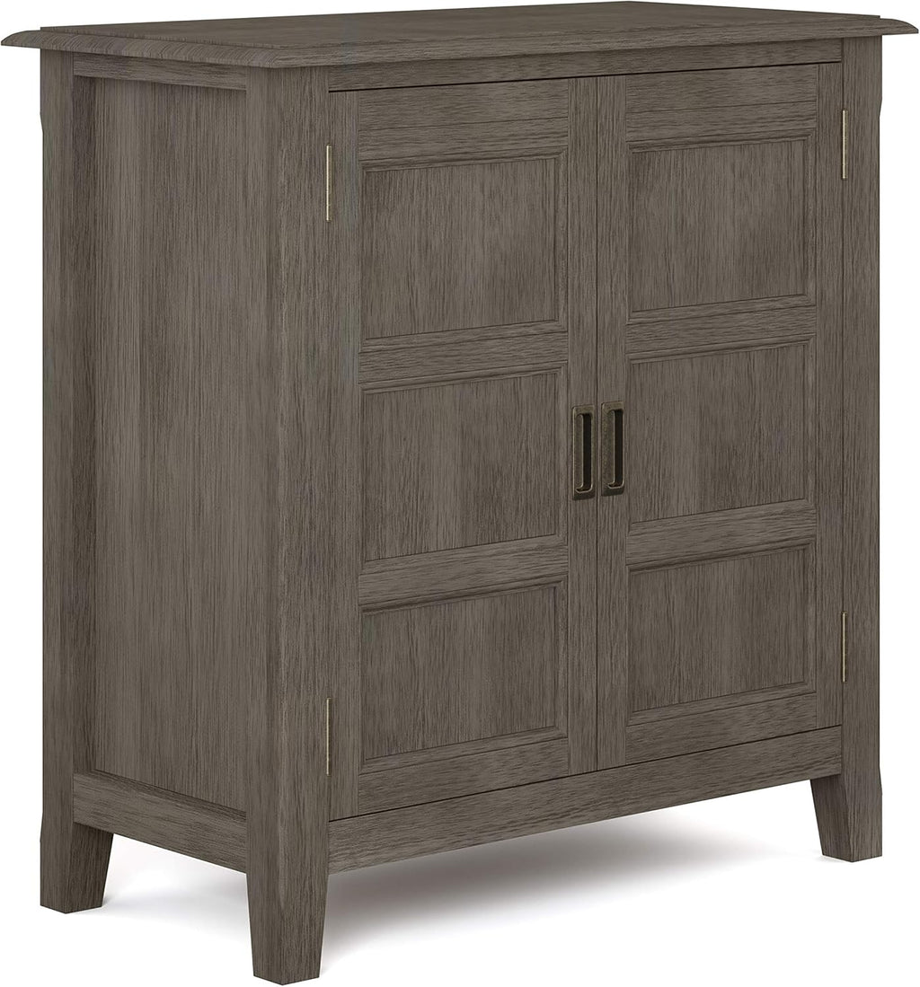 Solid Wood Low Storage Cabinet in Mahogany Brown, 2 Doors, 2 Adjustable Shelves X898