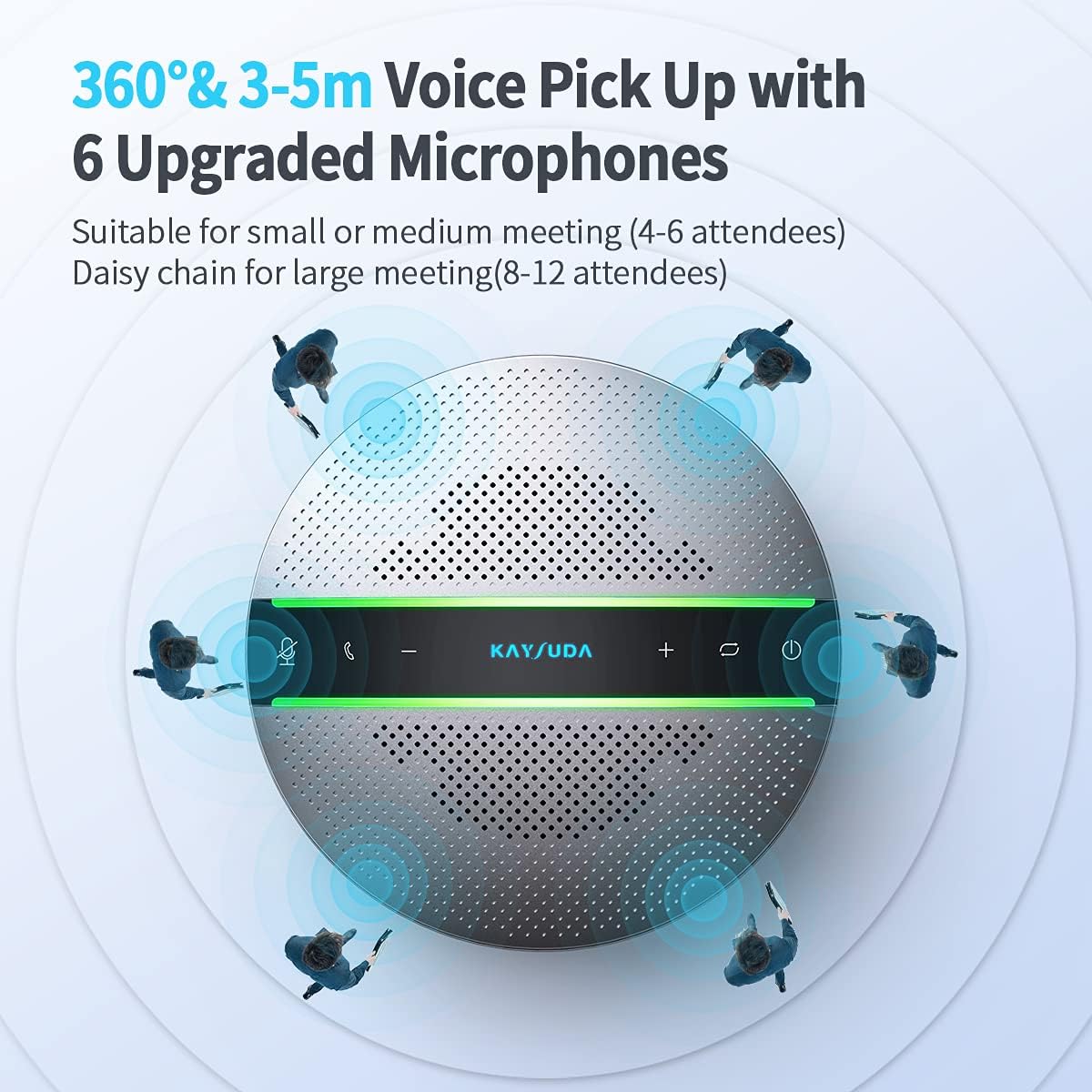 Bluetooth Speakerphone with 6 Microphones, 18H Call Time, Bluetooth 5.0 U6514