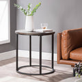 Natural Reclaimed Wood Round Industrial End Table C6769