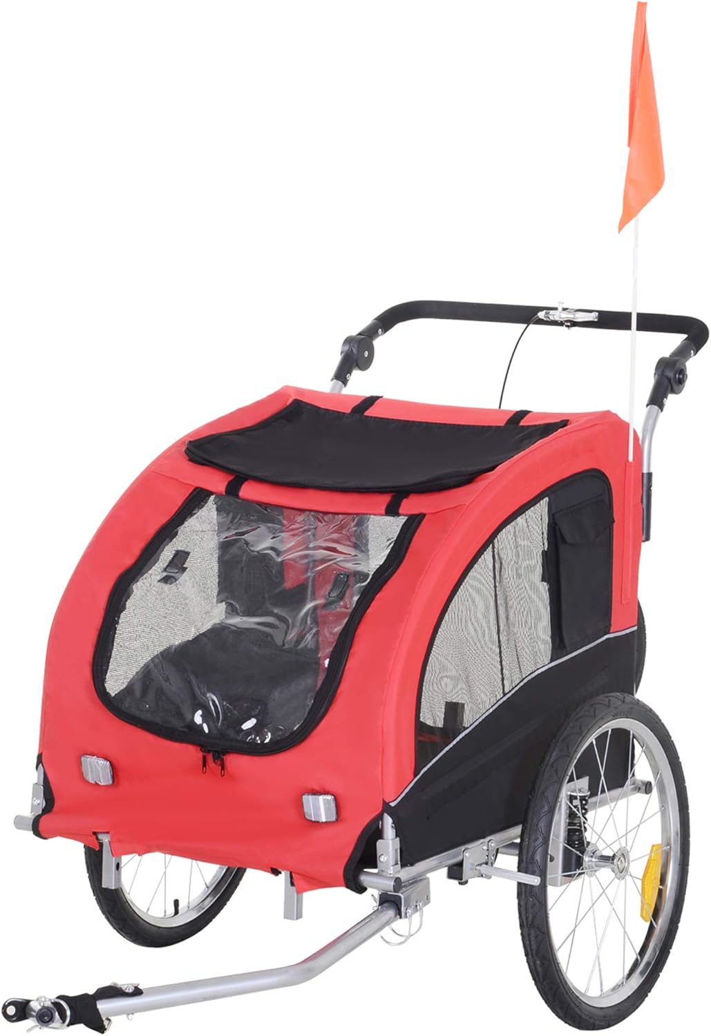 Blue 2-in-1 Dog Bike Trailer Pet Stroller with Canopy K122