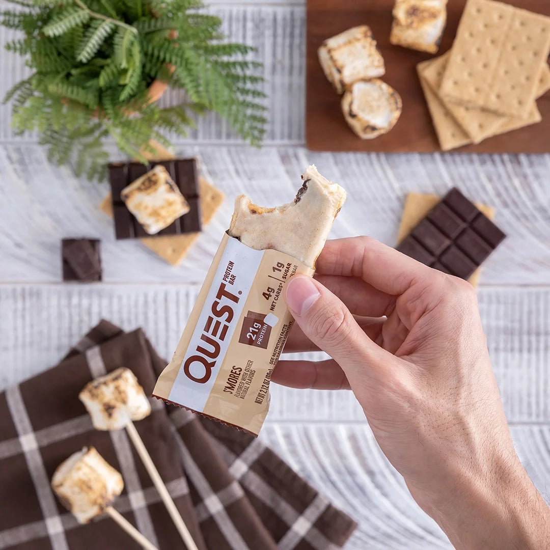 (3 pack) Quest Protein Bar, Smores, 20g Protein, Gluten Free, 4 Ct N189