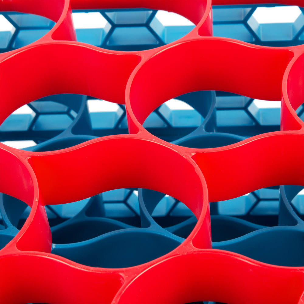 Red Color-Coded Glass Rack with 5 Extenders V8594