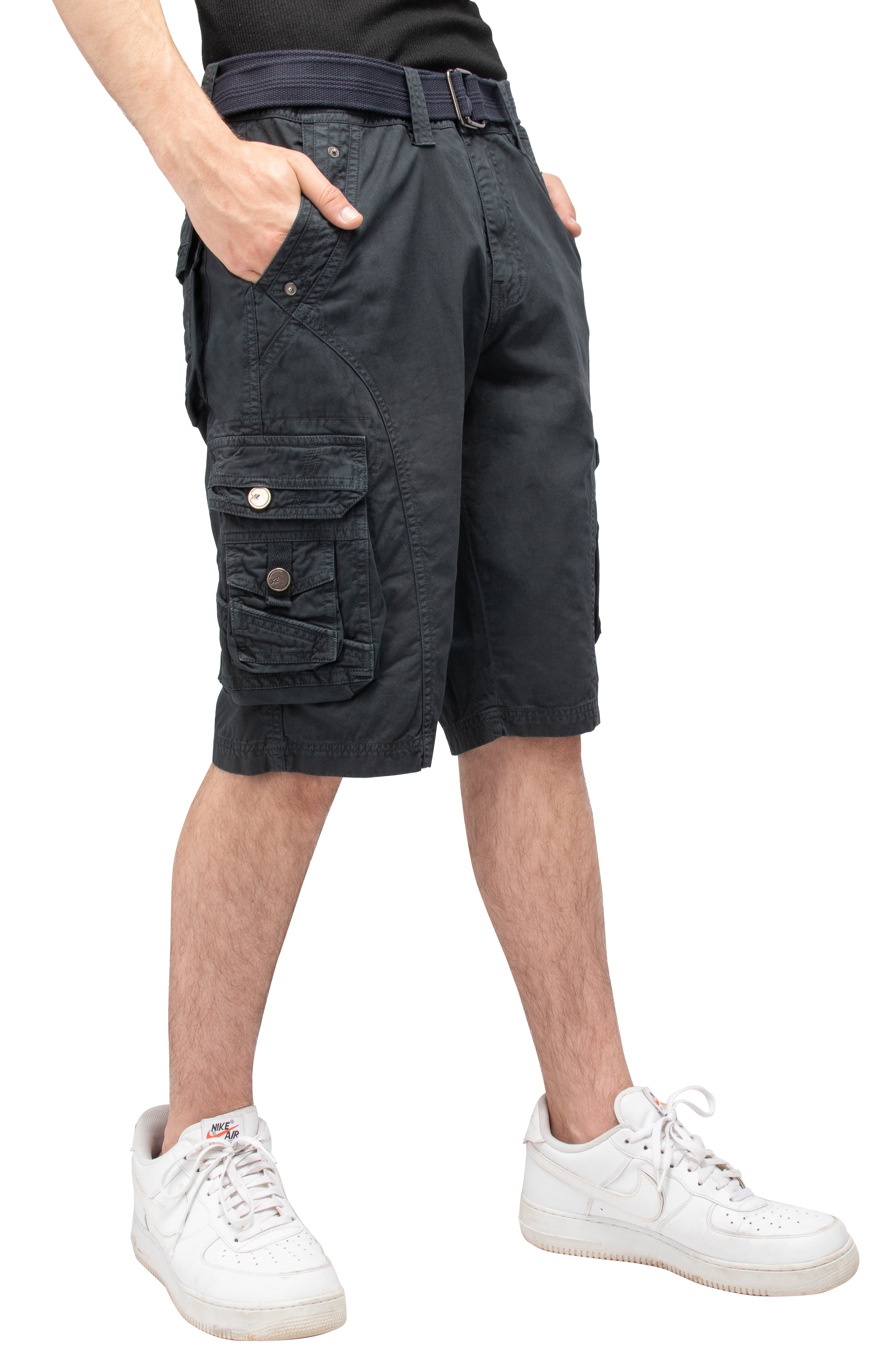 Navy 36 Mens Cargo Shorts Multi Pocket P6328