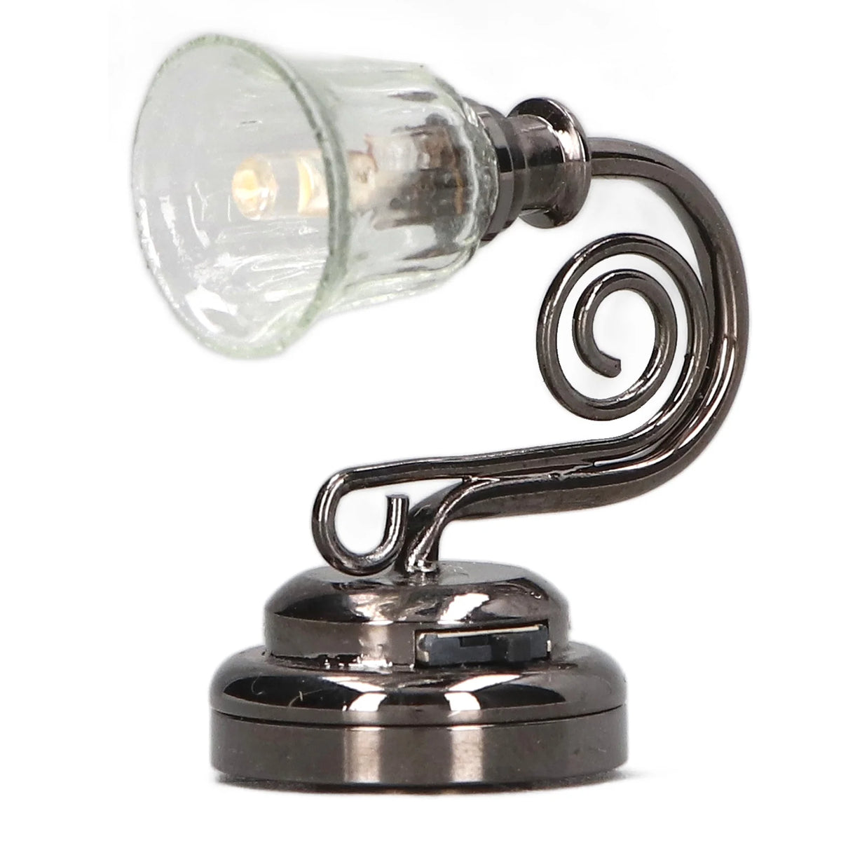 1:12 Dollhouse Wall Lamp LED Warm Lighting Metal Miniature Wall Sconce with Battery U725