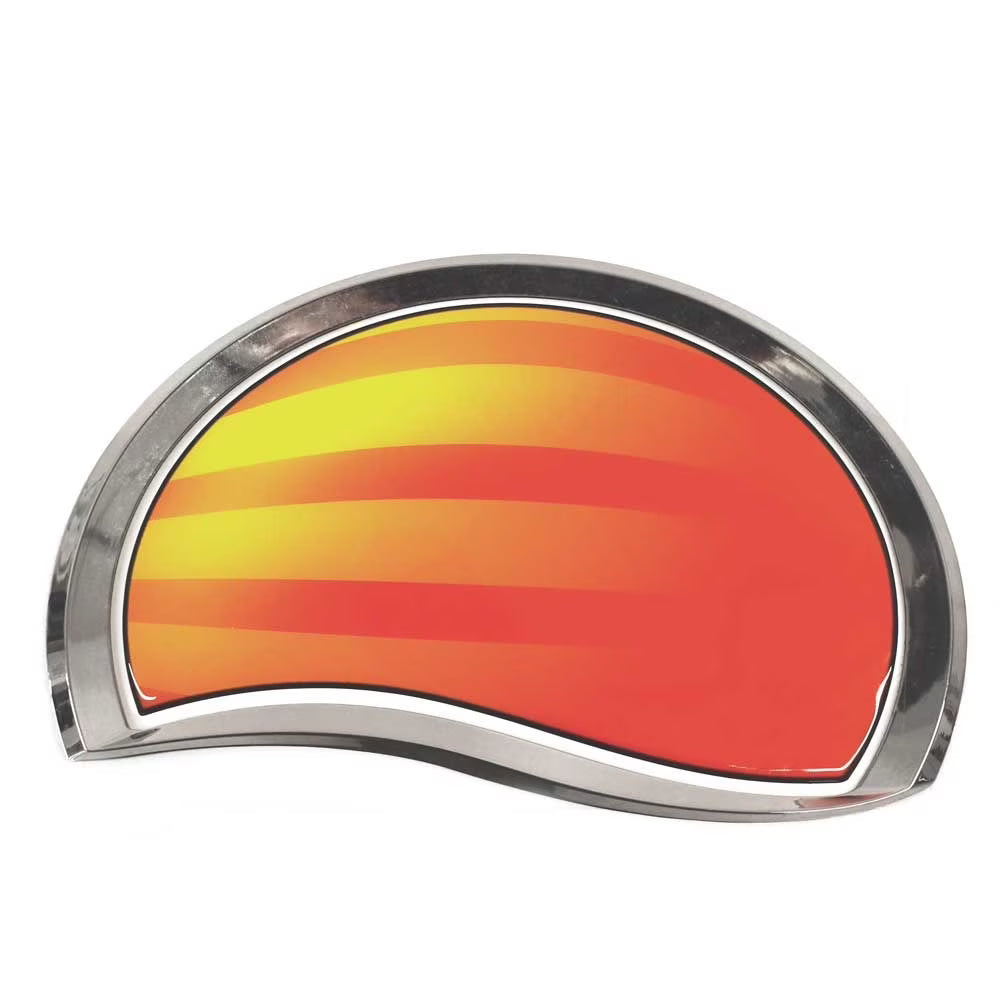 Orange Silver Pontoon Boat Raised Decal Emblem (2PC) B277553