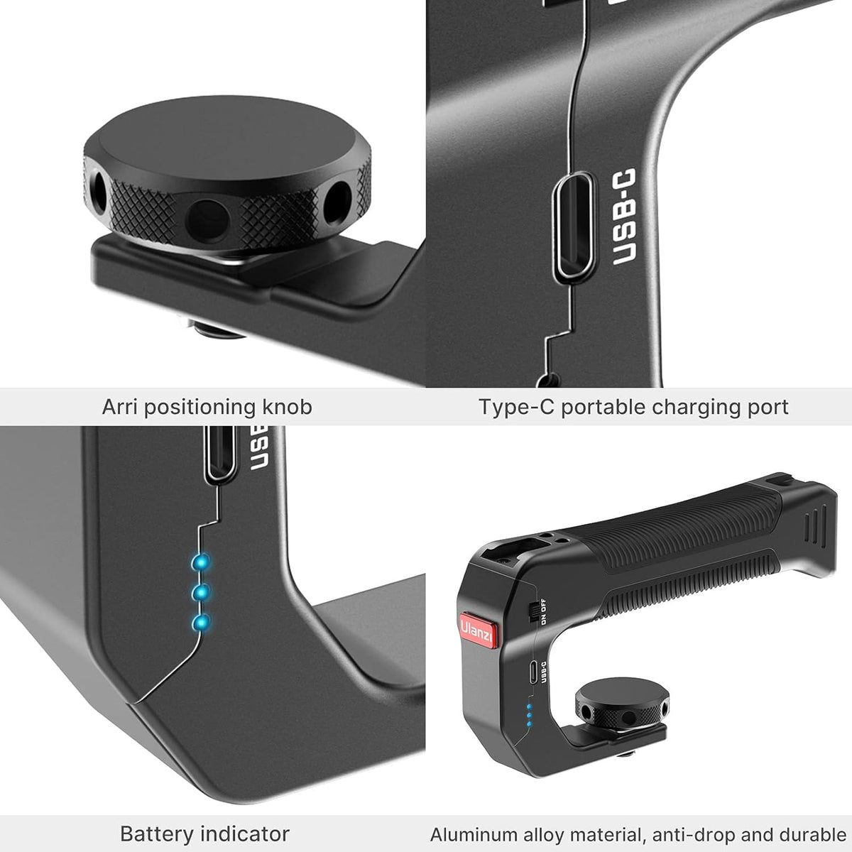 Rechargeable Battery Grip with Arri Locating Pin Mount K4765