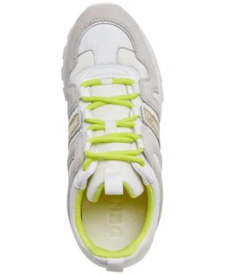 Beige Metallic Round Toe Wedge Lace-Up Athletic Sneakers 7.5 M V513356