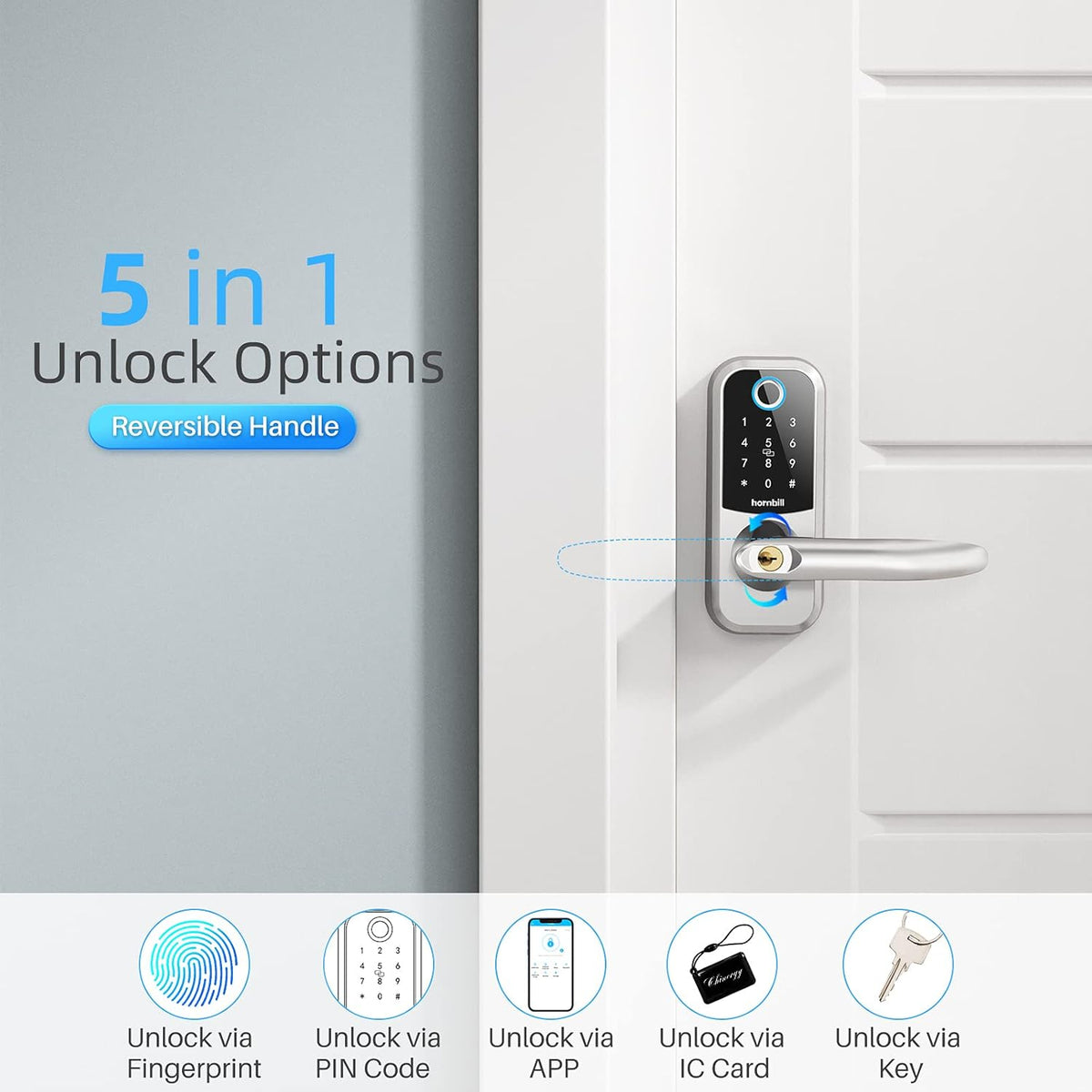 Smart Lock with Touchscreen Keypad, Bluetooth, Electronic Digital Deadbolt T105700