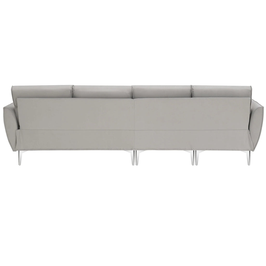 Gray Flannel L-Shaped Convertible Sectional Sofa U4815