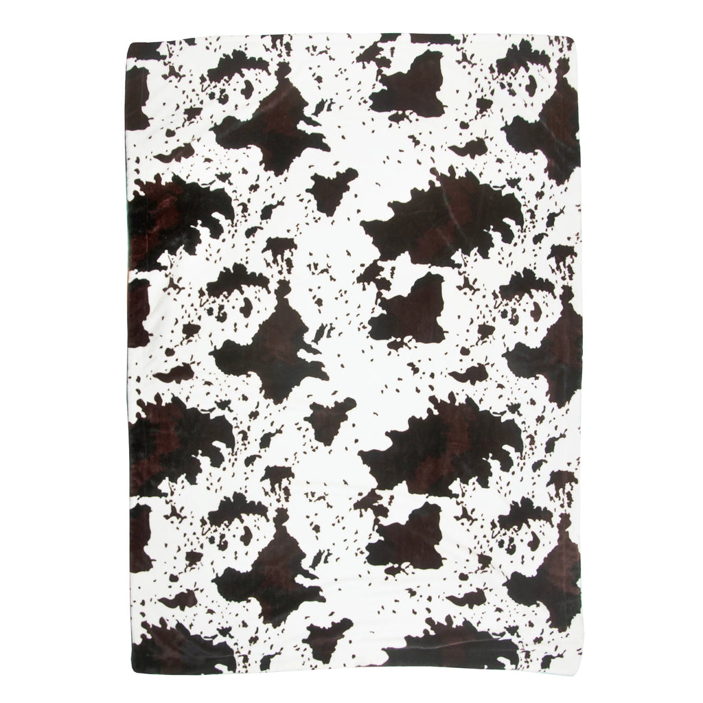 Brown Cowhide Print Sherpa Plush Throw Blanket Q289684