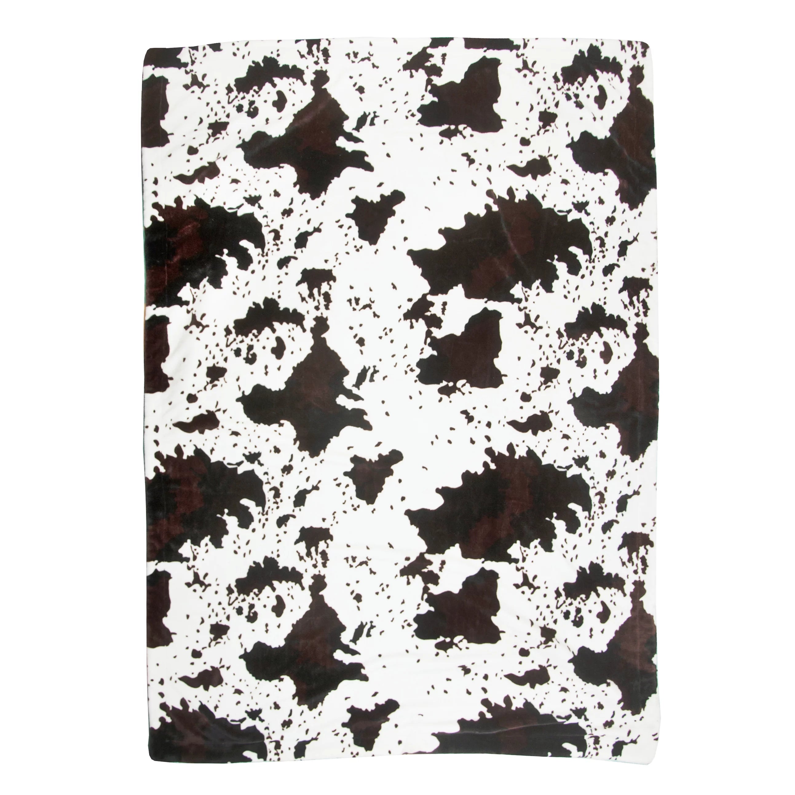 Brown Cowhide Print Sherpa Plush Throw Blanket Q289684