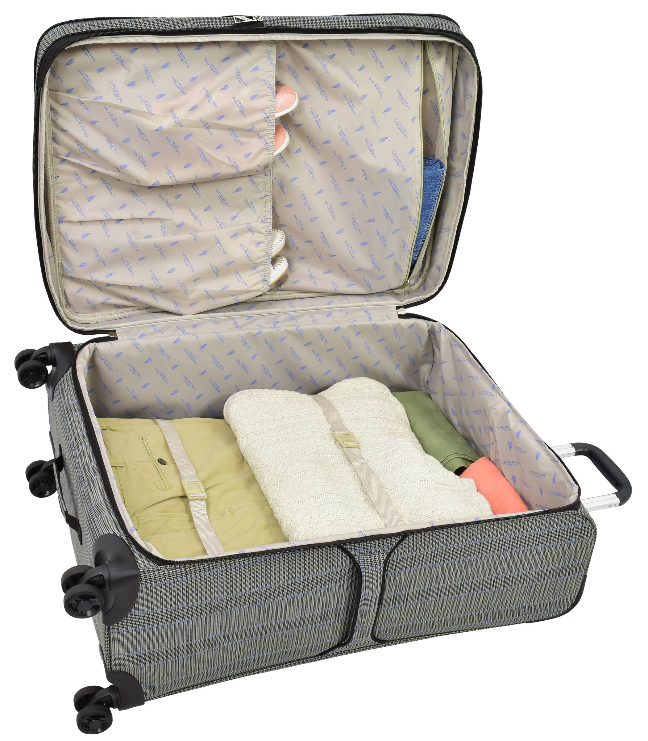 Grey Sapphire Plaid Expandable Spinner T345669
