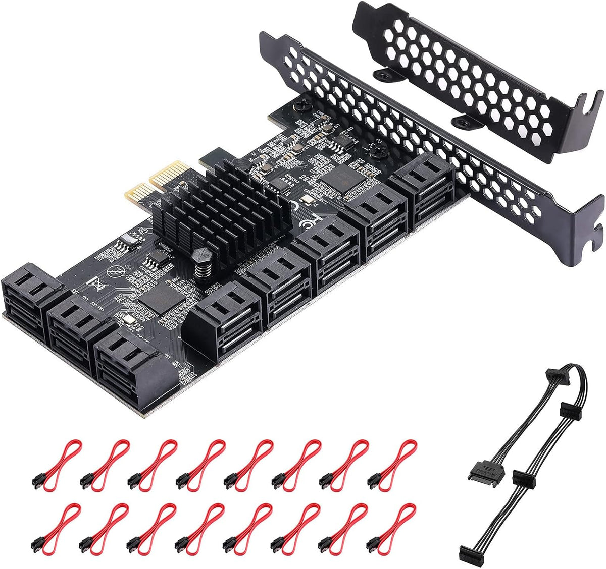 6 Port PCIe SATA 3.0 Card with 6 SATA Cables Z3169