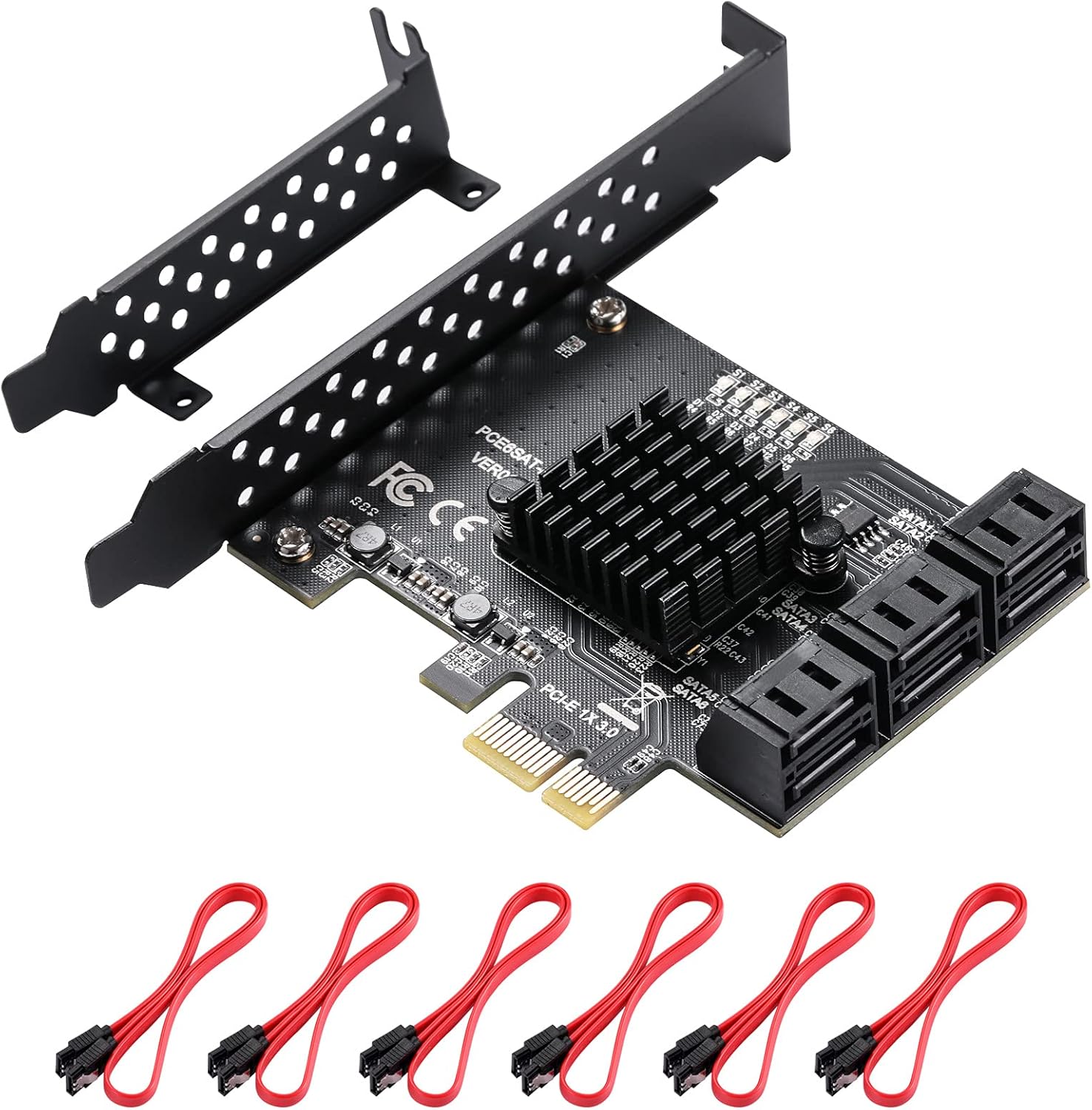 6 Port PCIe SATA 3.0 Card with 6 SATA Cables Z3169