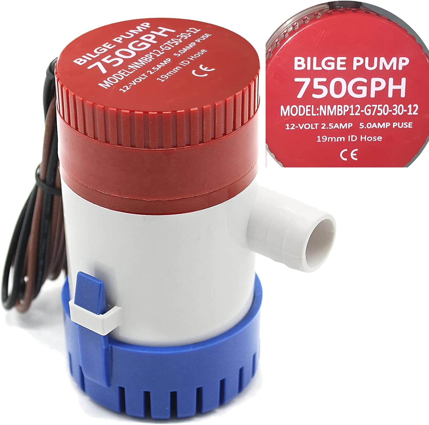 DC Submersible Bilge Water Pump 750 GPH 12V 3/4 inch Hose Outlet S14194