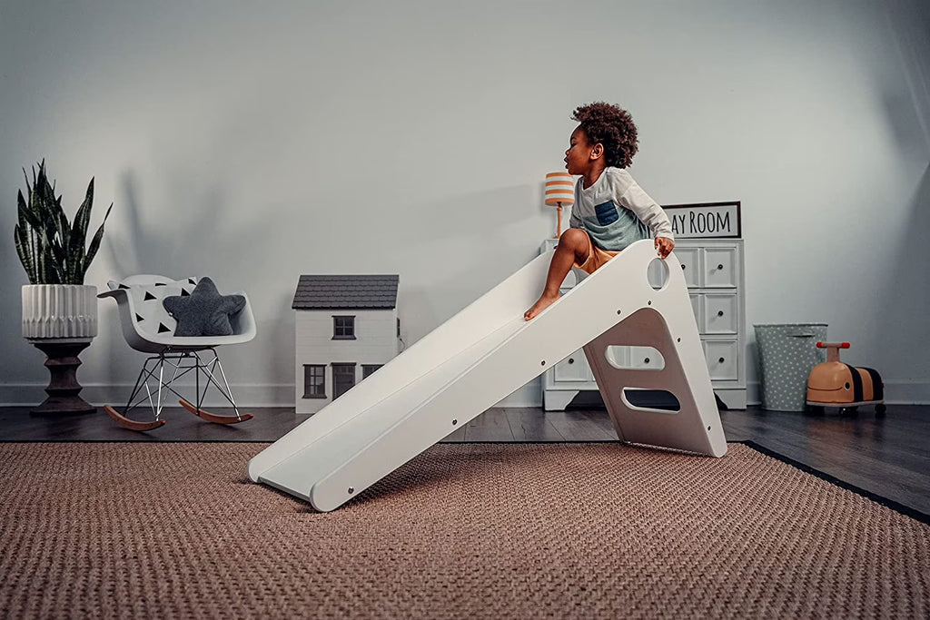 Wooden Indoor Slide for Toddlers (White) O5172
