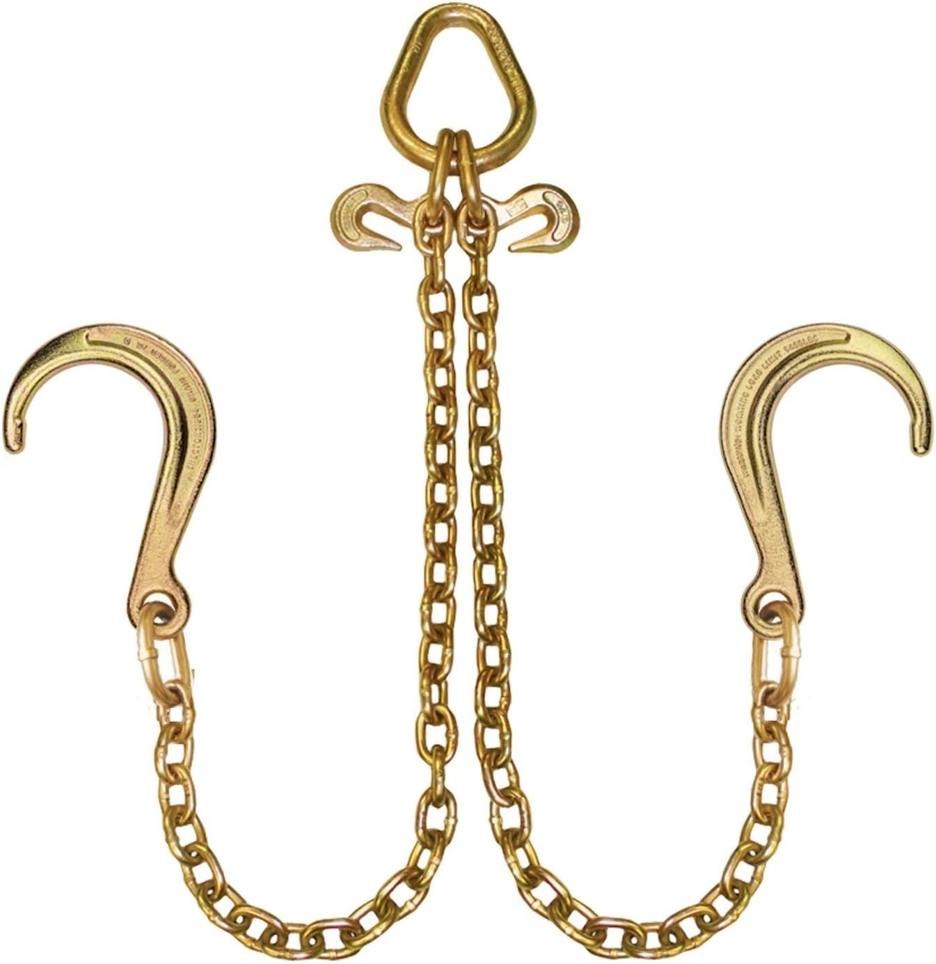 Towing Chain Bridle with 8 Inch J Hooks, Grade 70 Chain, 40 Inches Long, 4,700 Pound Safe Working Load T7126