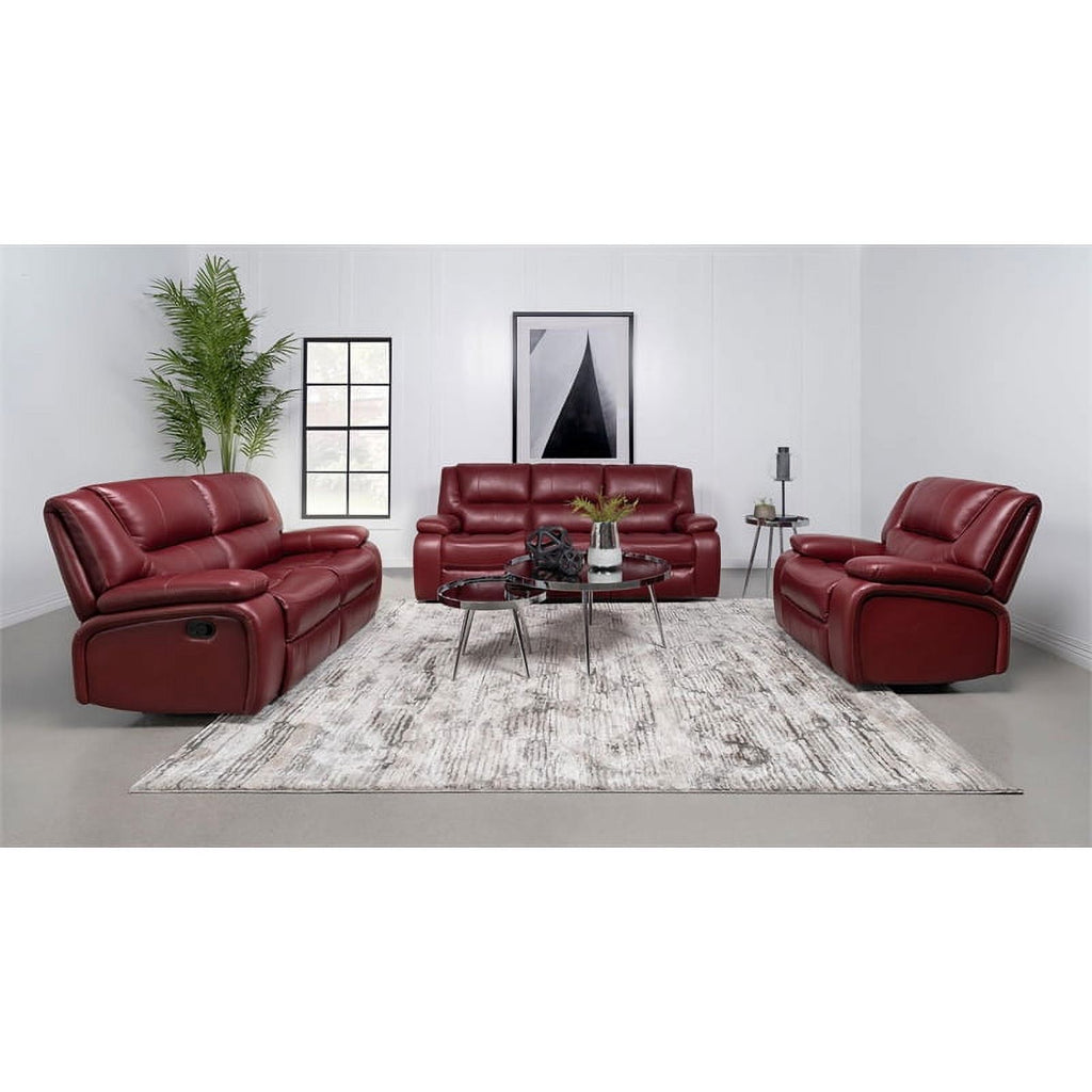 Red Faux Leather Upholstered Glider Recliner C251595