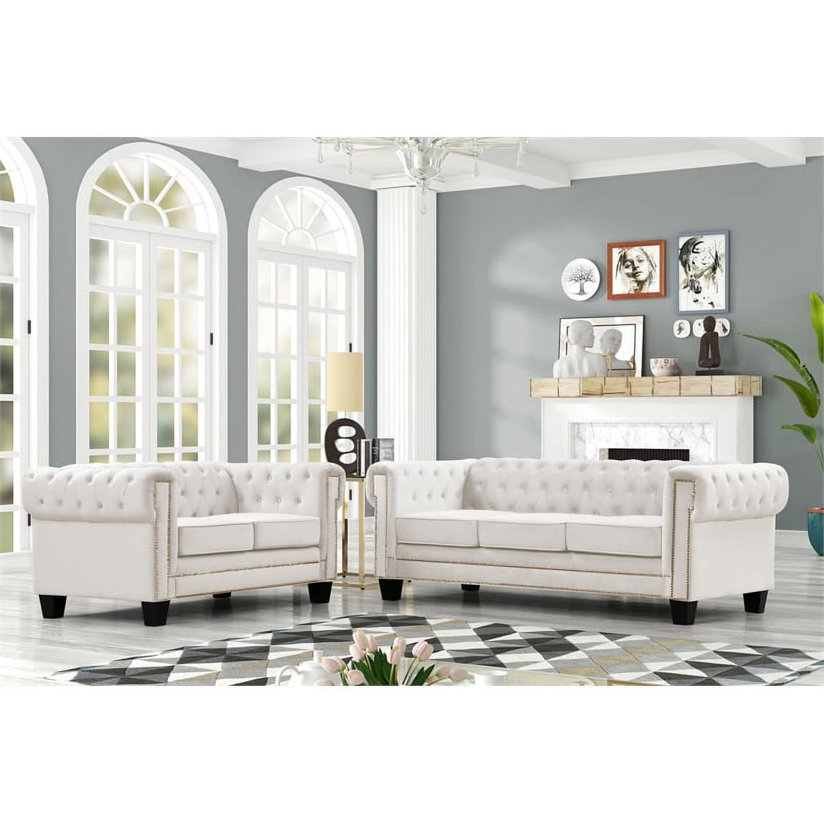 2-Piece Velvet Living Room Furniture Set K5501