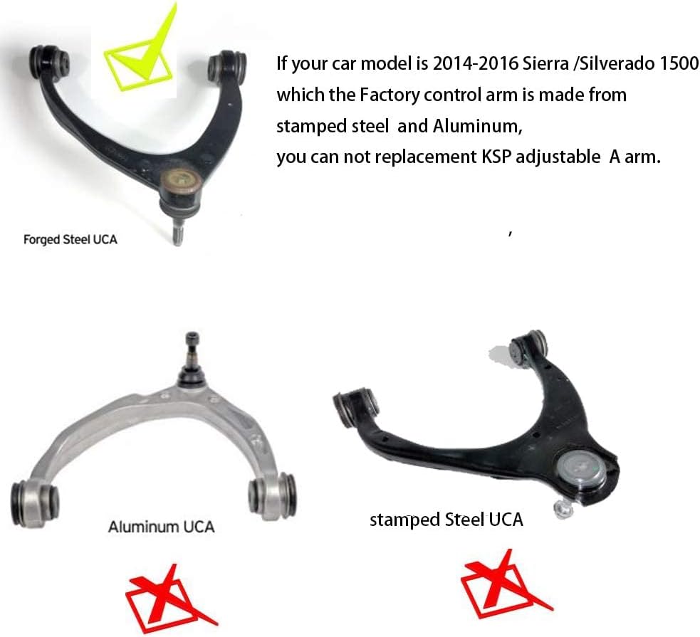 Tubular Upper Control Arm for 07-16 Silverado Avalanche Tahoe Sierra Yukon 6-Lug 2WD/4WD R100548