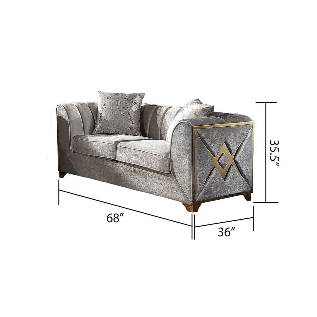 Cream Wood 2 PC Living Room Set W779155