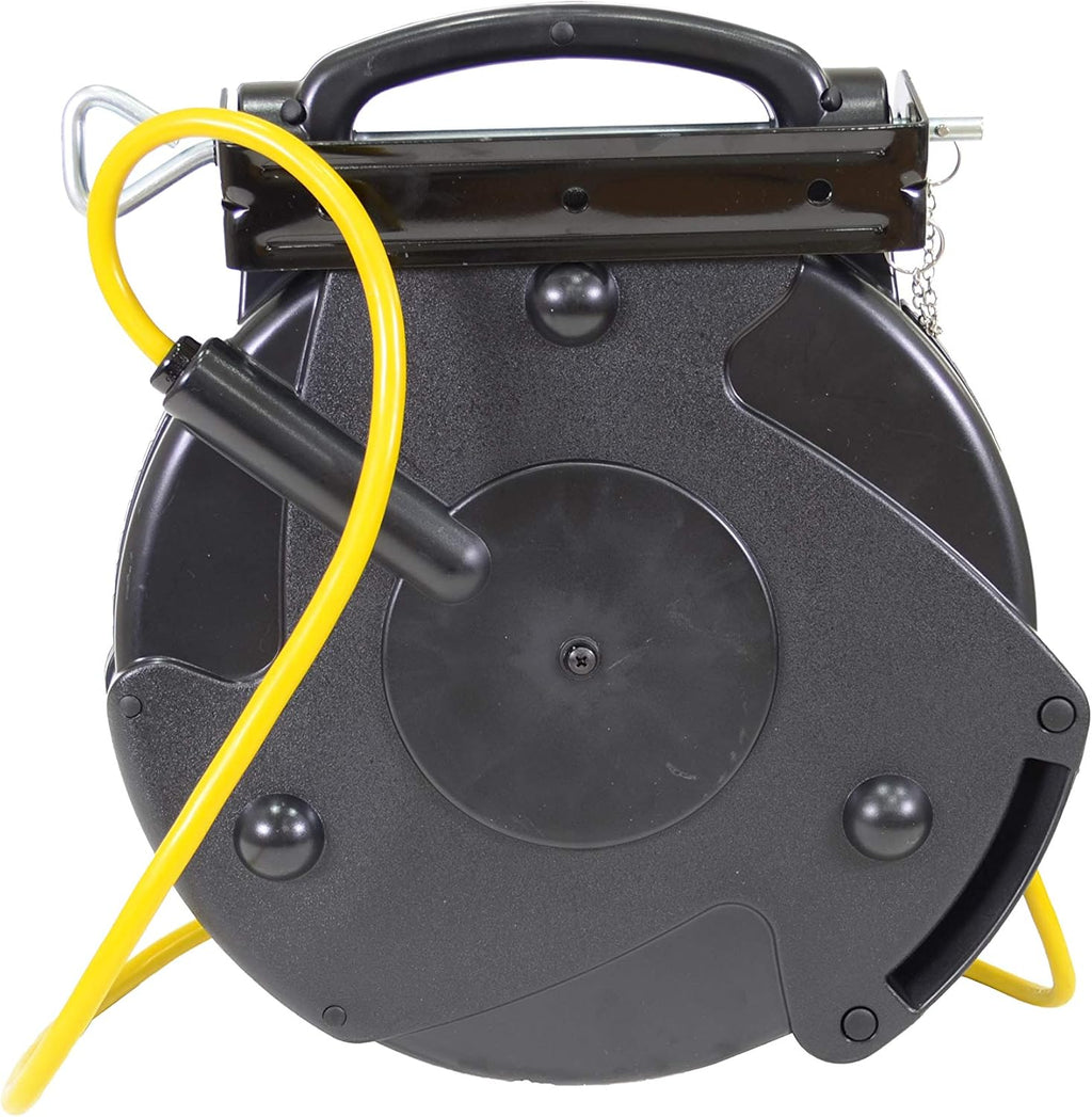 75' Black Cord Reel with Locking Outlet Z2463
