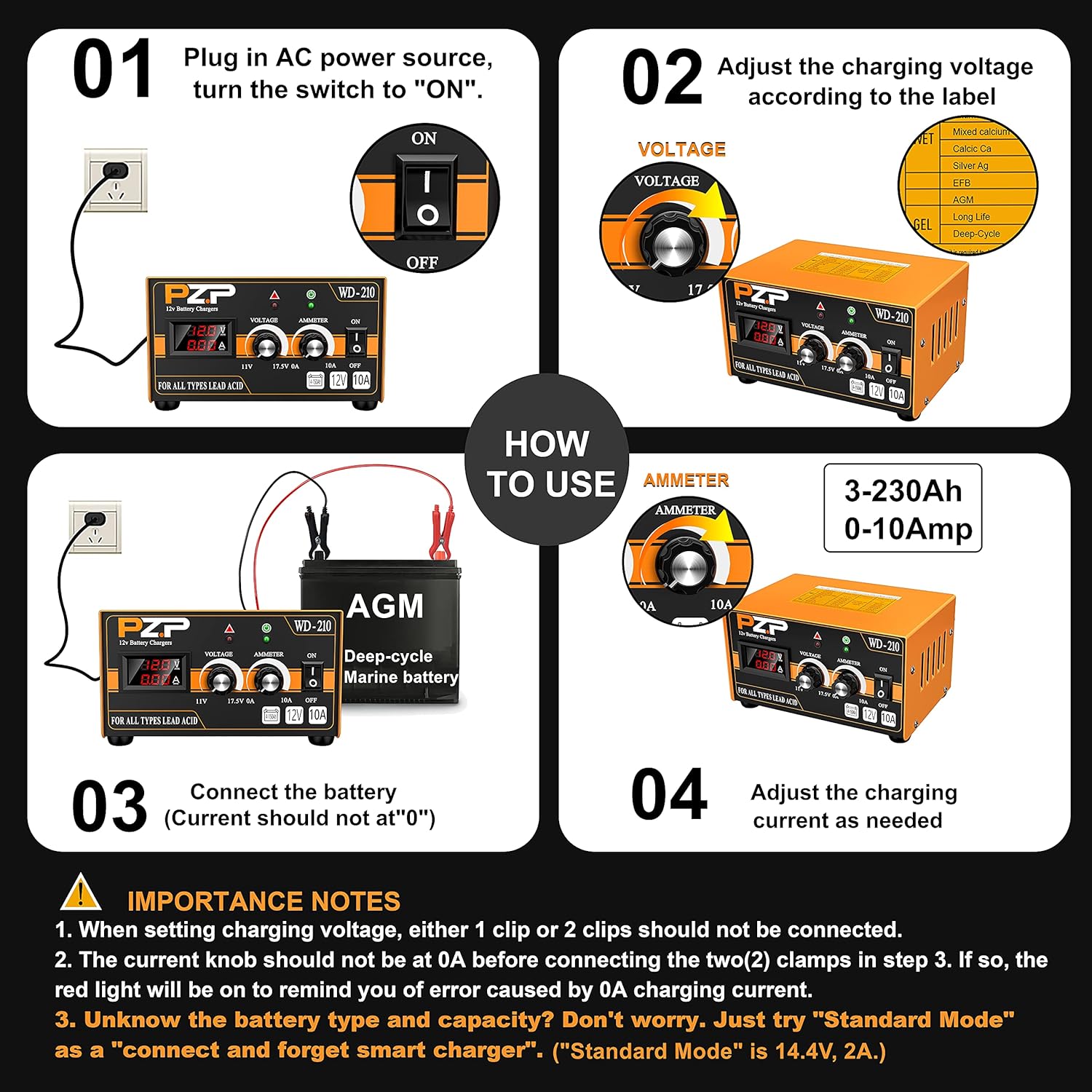 12v Automatic Battery Charger Maintainer O8383