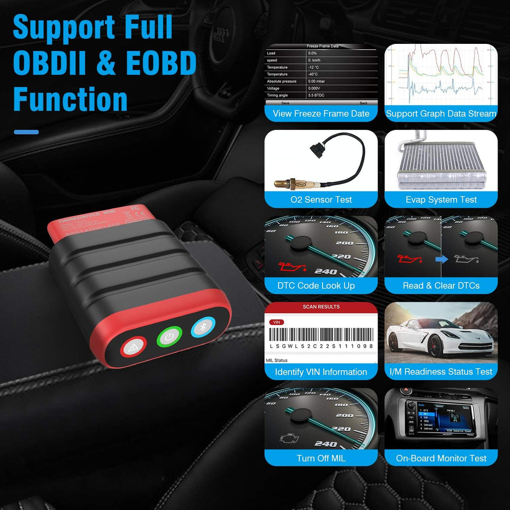 Bluetooth OBD2 Scanner with 15 Reset Service C492