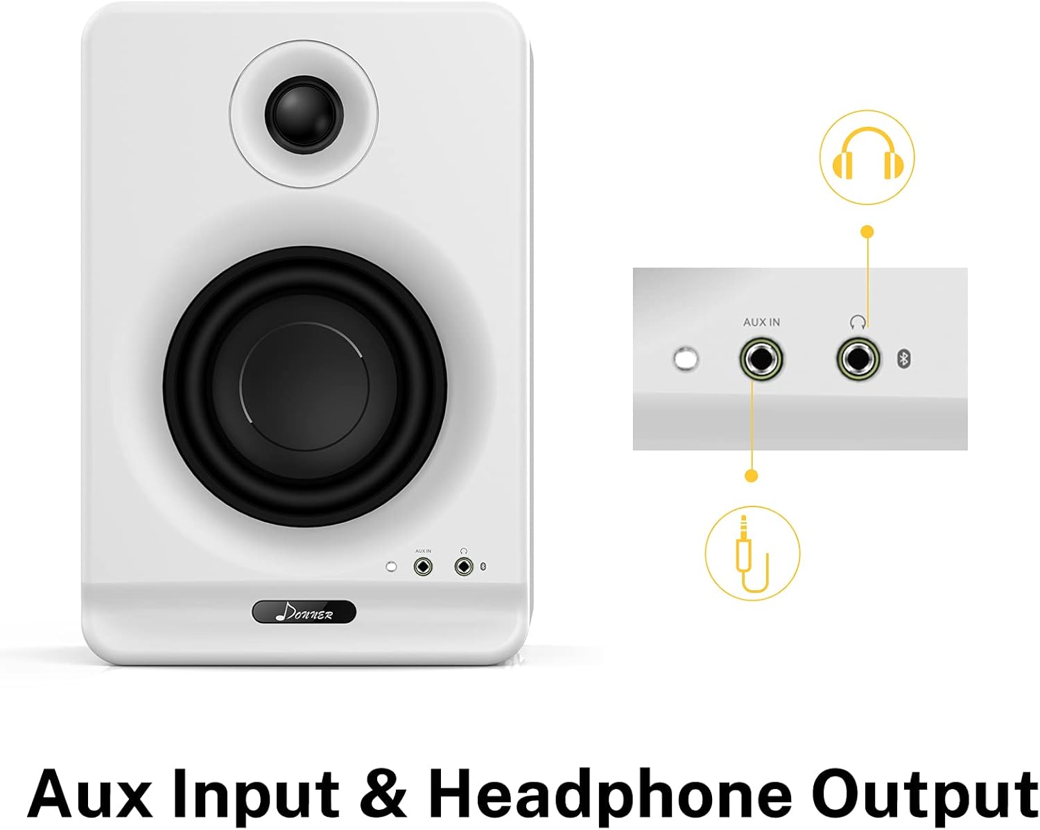 White Near Field Studio Monitors 2-Pack with Bluetooth X330