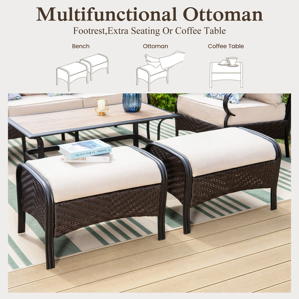 4 Piece Metal Patio Conversation Sofa Set P575