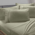6 Piece California King Bed Sheet Set with Extra Pillowcases, Deep Pockets Fitted Sheet, 100% Soft Microfiber, Sage Green R29443