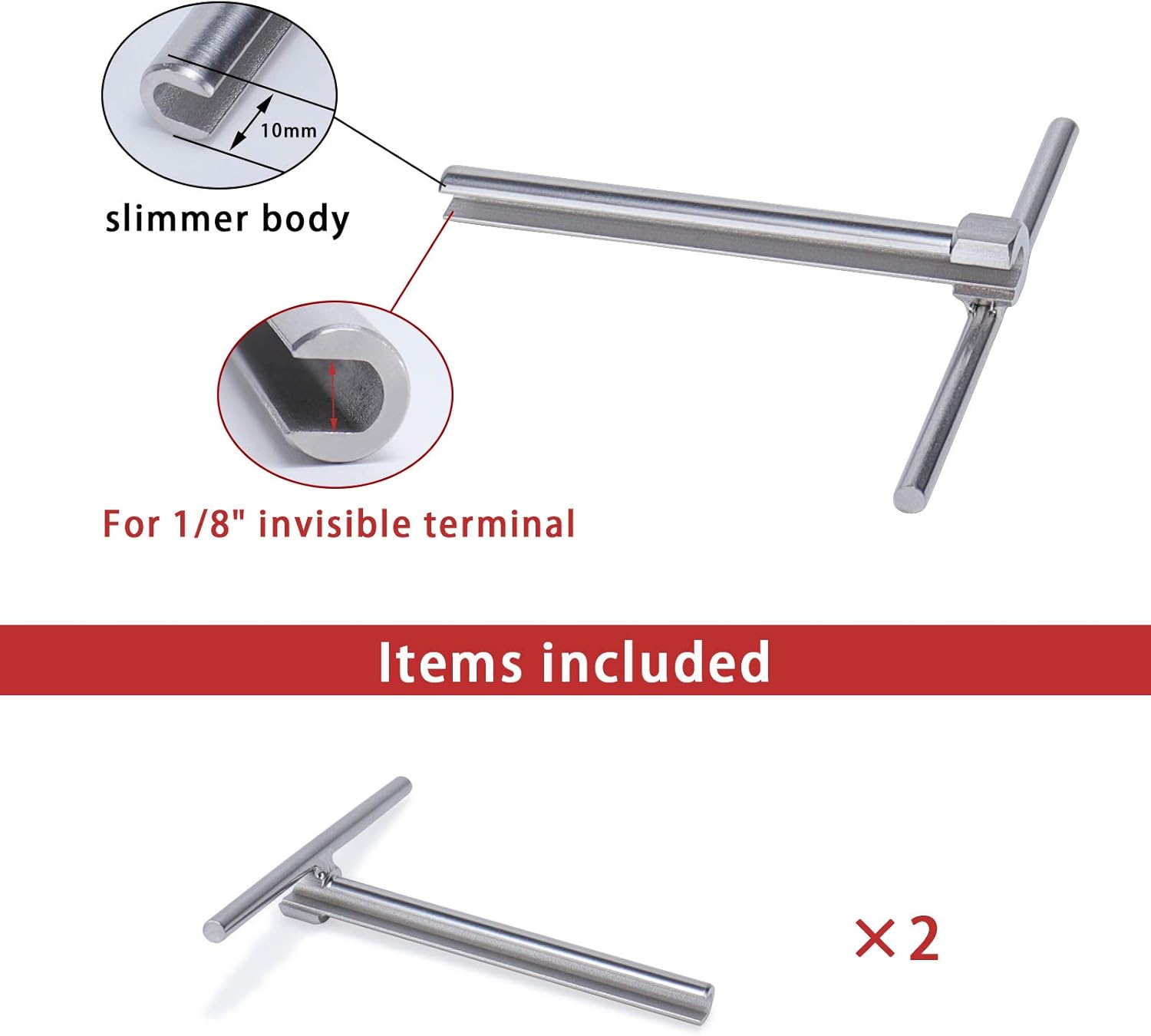 2Pcs Socket Wrench for Invisible Cable Railing Kit Q969739