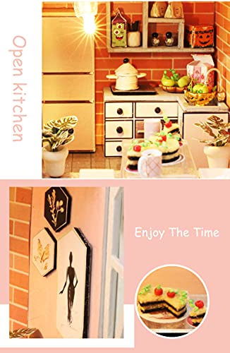 Dollhouse Miniature with Furniture Kit, Handmade DIY House Model E347