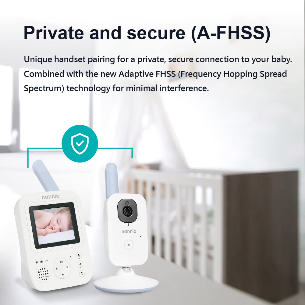 Video Baby Monitor with Camera and Audio, Two-Way Talk, Auto Night Vision, 5 Lullabies, 985ft Range, Pack of 2 Y7894