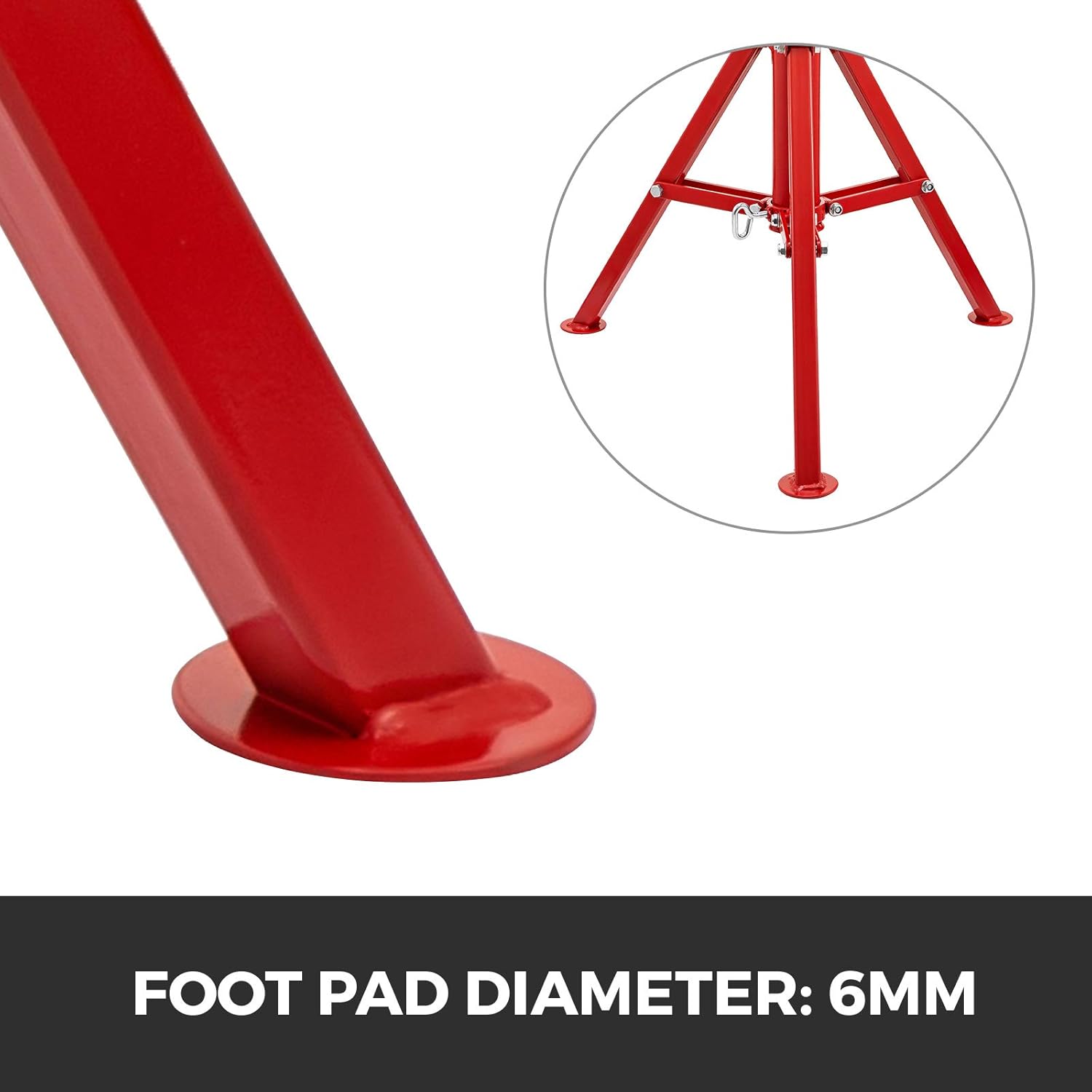 V Head Pipe Stand, Adjustable Height 28"-52", 2500 lb. Load Capacity, Carbon Steel Q62855