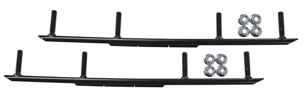 Black Snowmobile Skis with 4" Round Bars Complete Kit P770340